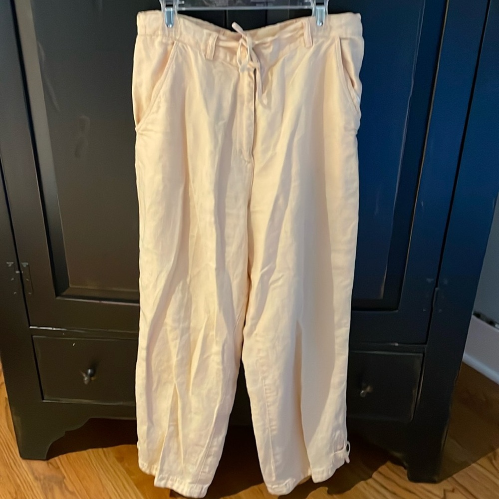 J. Jill soft yellow linen pants. - Picture 1 of 5
